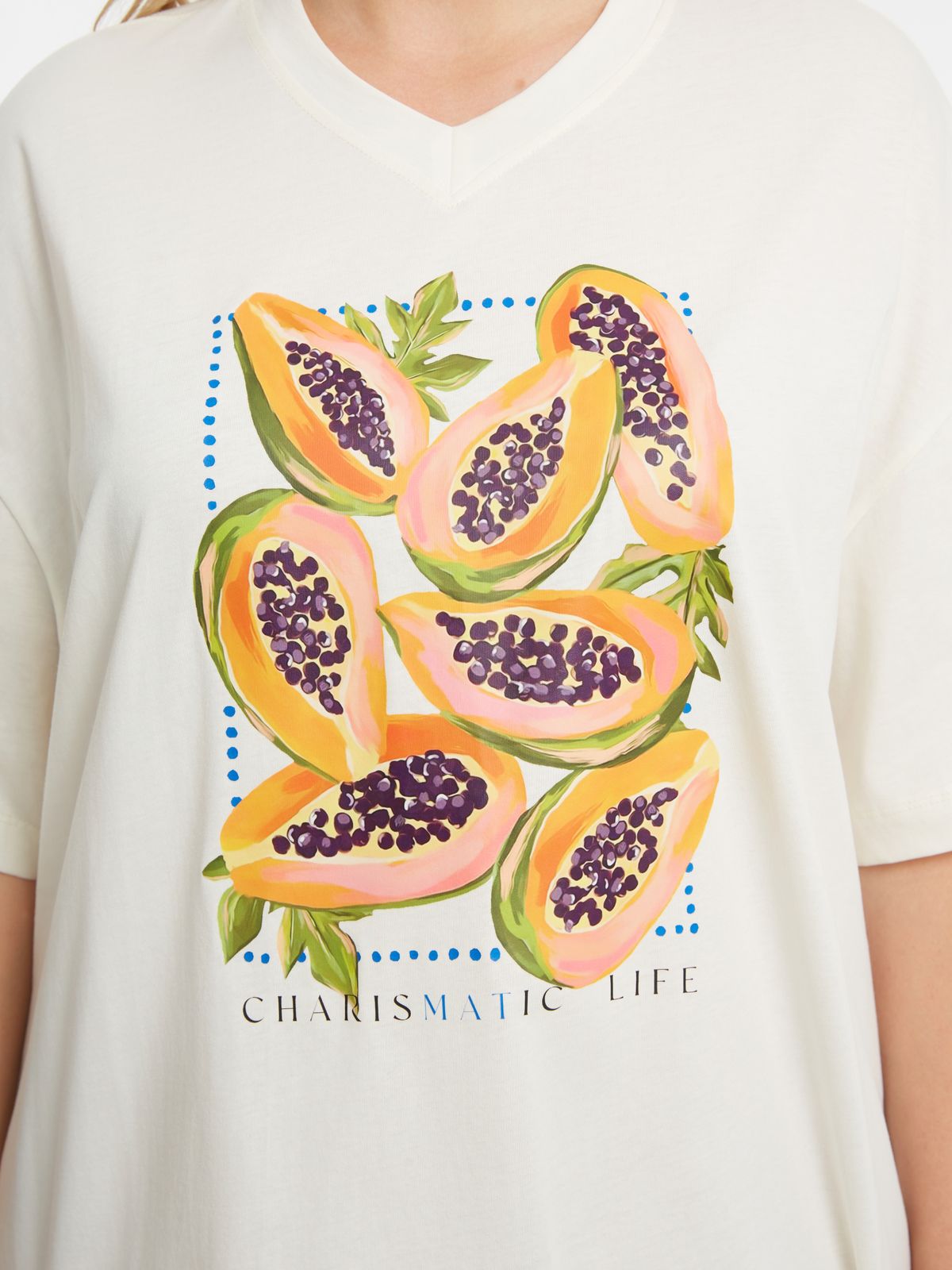 ΜΠΛΟΥΖΑ TSHIRT PAPAYA OFF WHITE