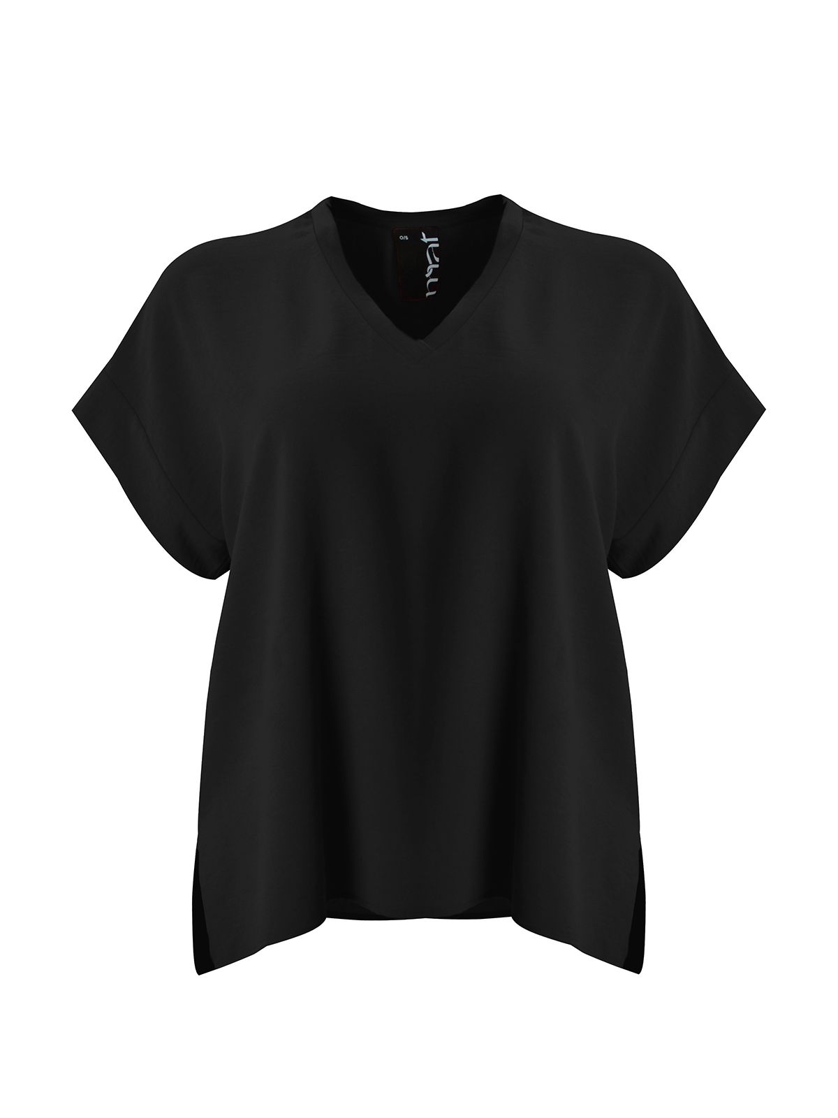 Short-sleeve V-neck blouse