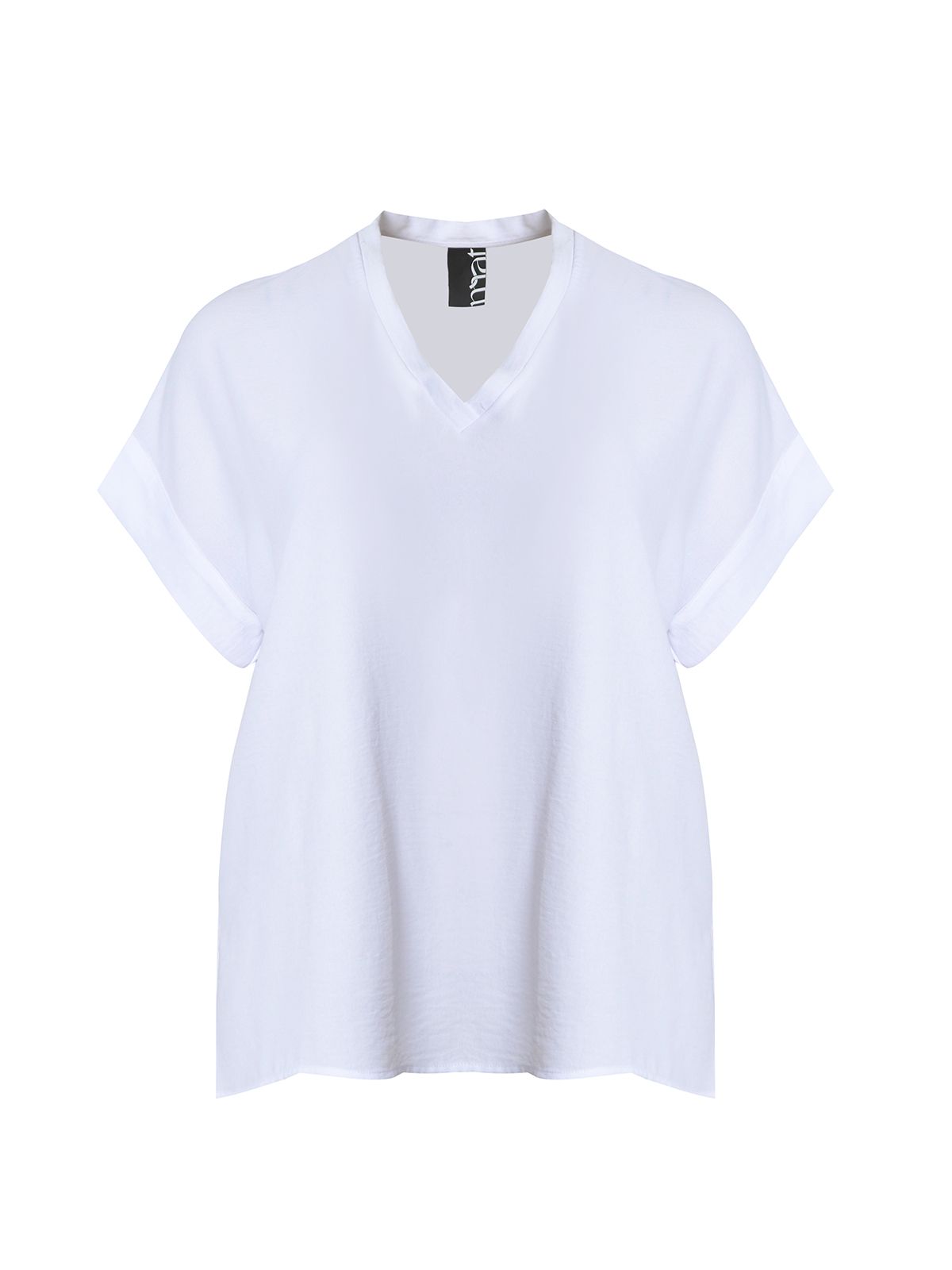 Short-sleeve V-neck blouse