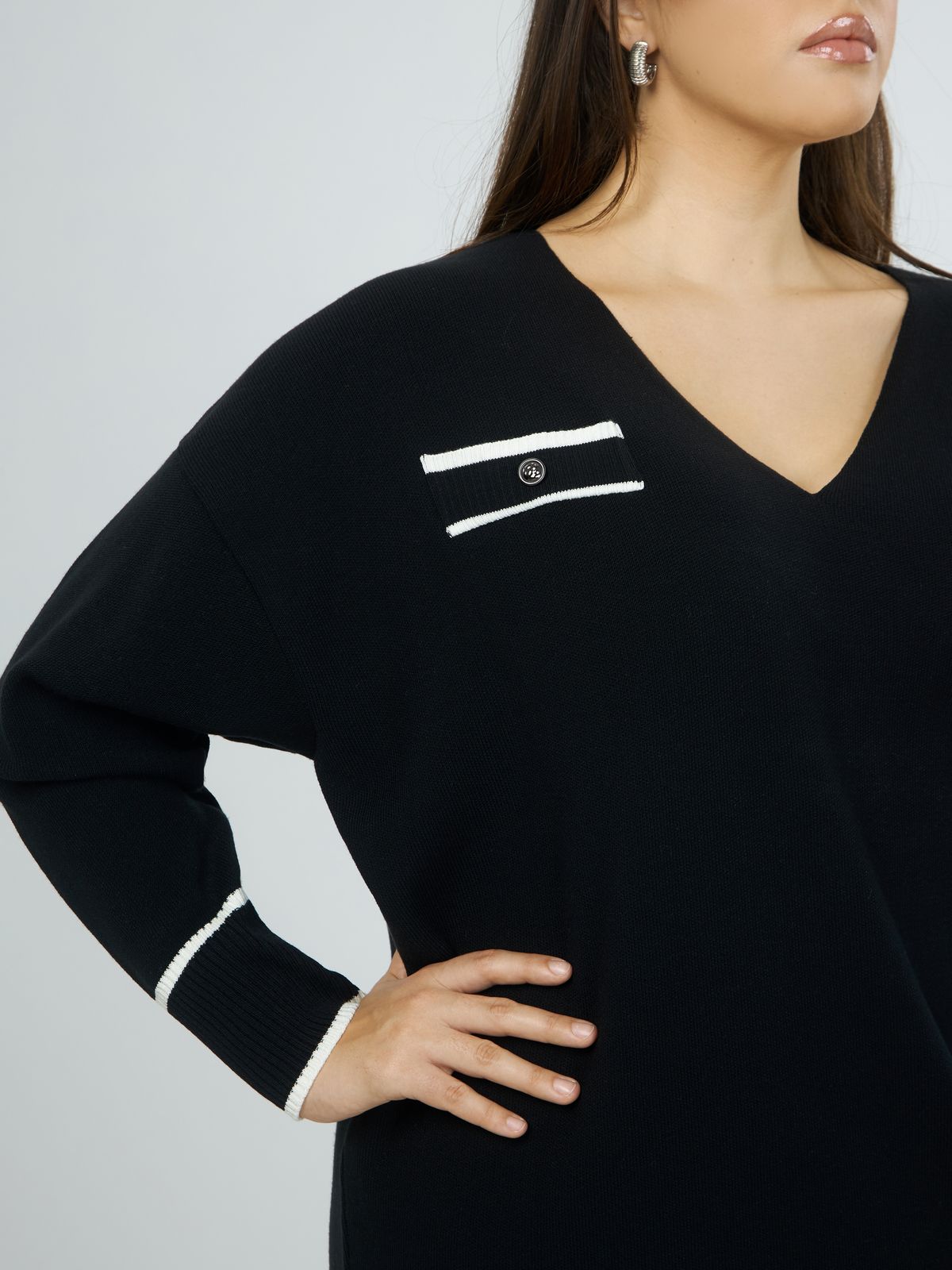 Caelia Black Knit Top Mavro Plekto Top main image 1