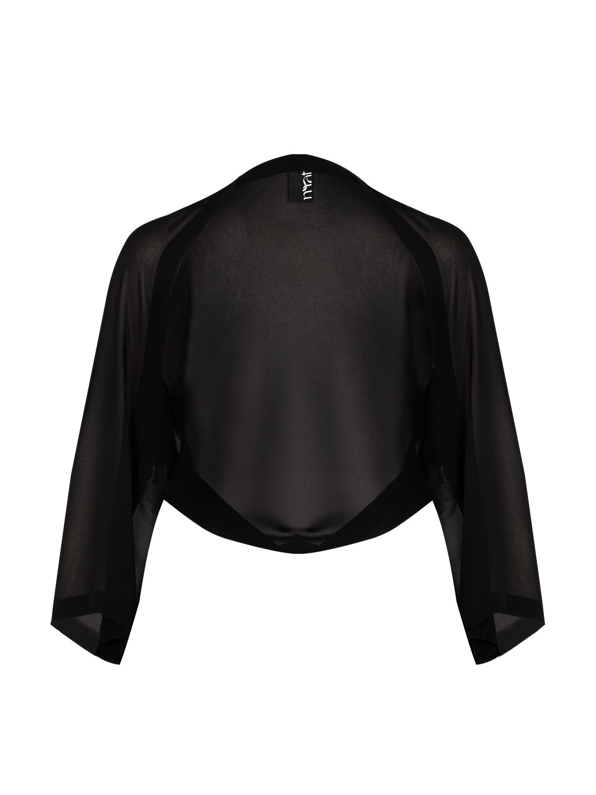 Mat Fashion Chiffon bolero with flowing sleeves Black