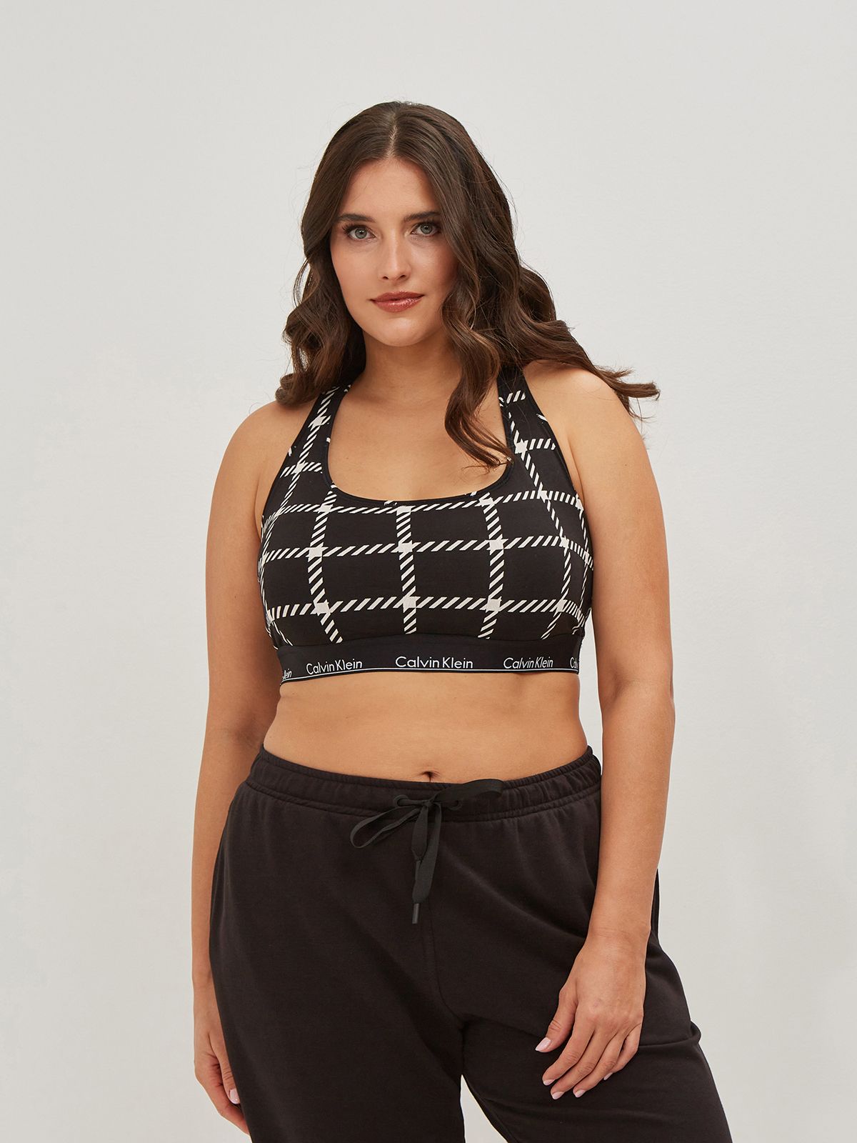 CALVIN KLEIN | Unlined Bralette Check Print
