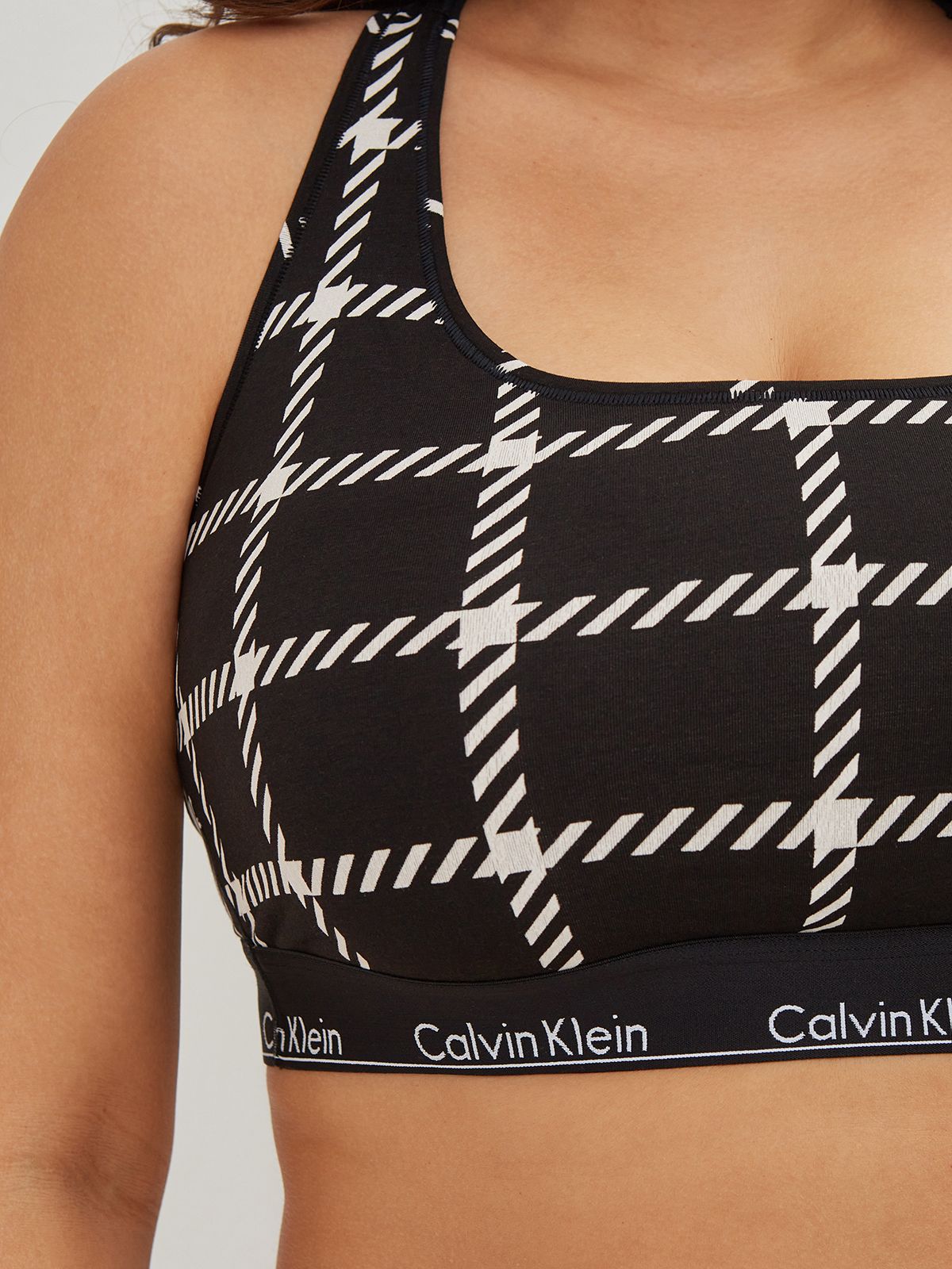 CALVIN KLEIN | Unlined Bralette Check Print