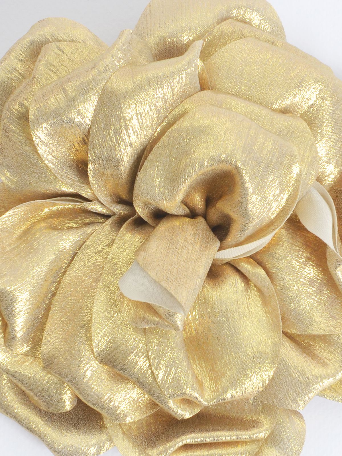 Handmade metallic flower brooch