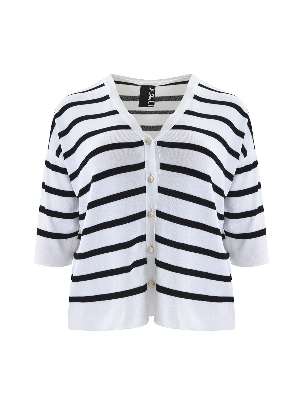 Nautical striped knit cardigan