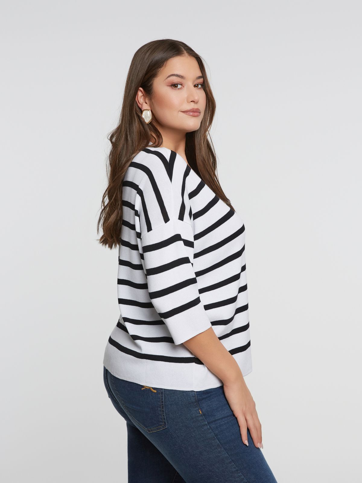 Nautical striped knit cardigan