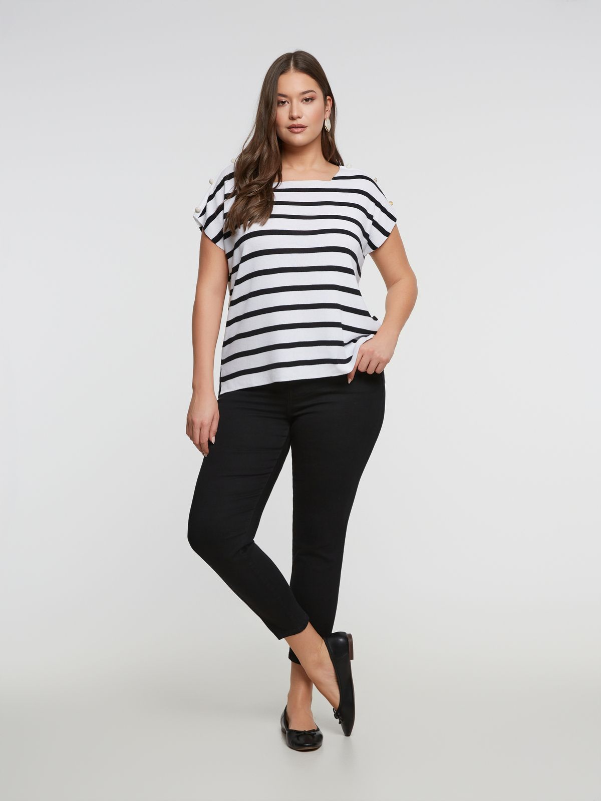 Nautical striped knit top