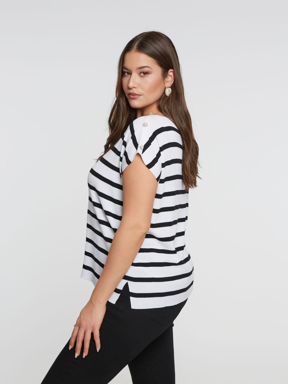 Nautical striped knit top