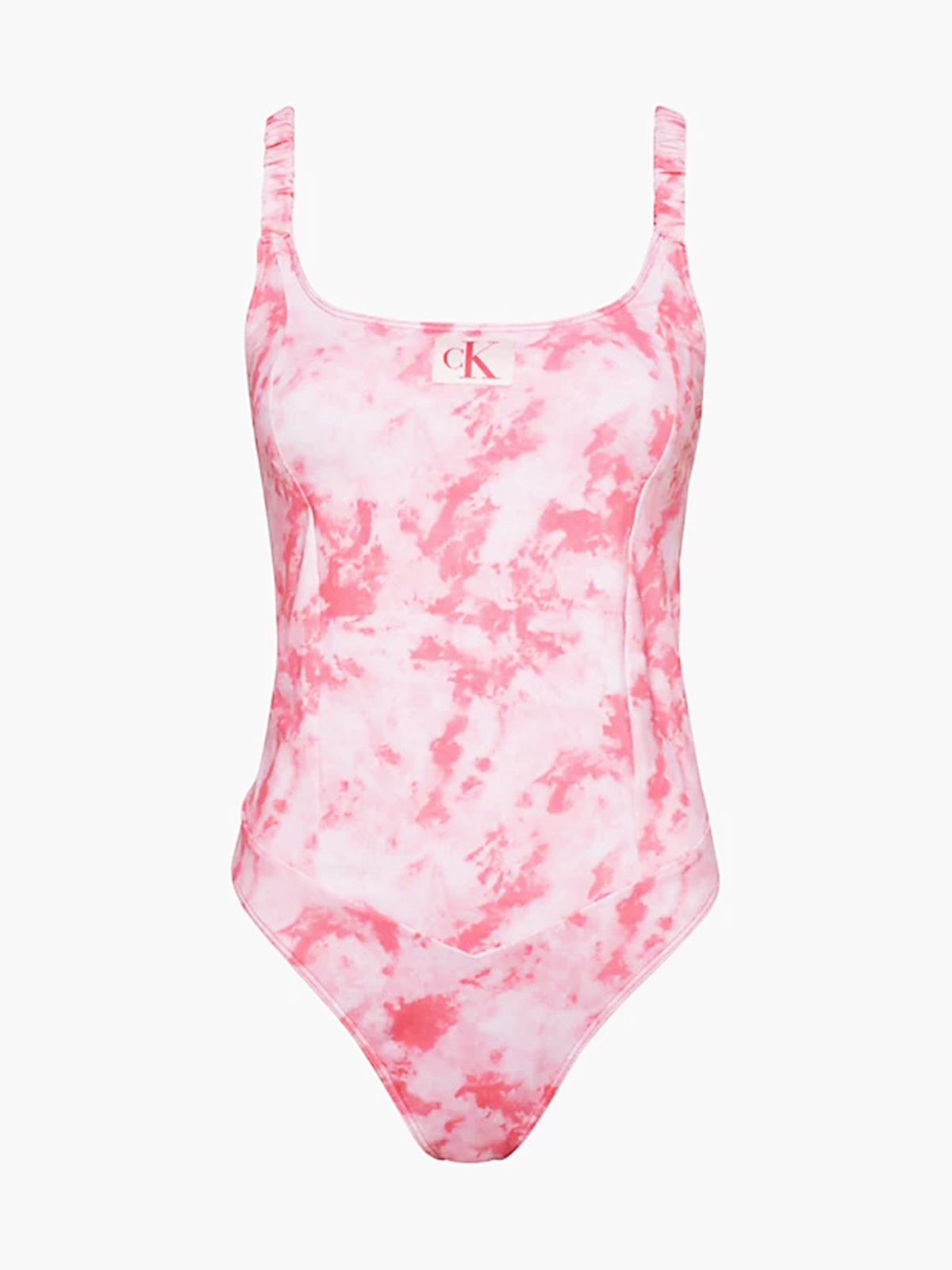 Open Back Swimsuit - Tie Dye Pink Aop