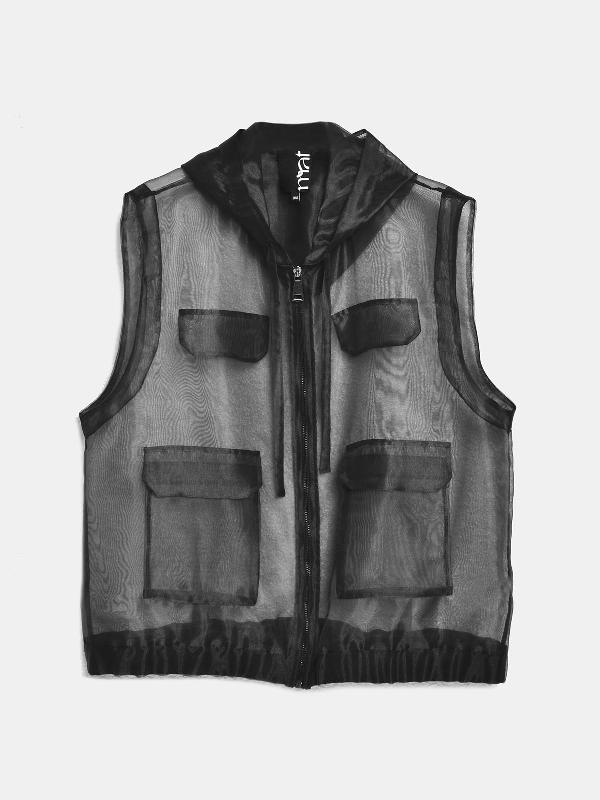 Organza hooded vest