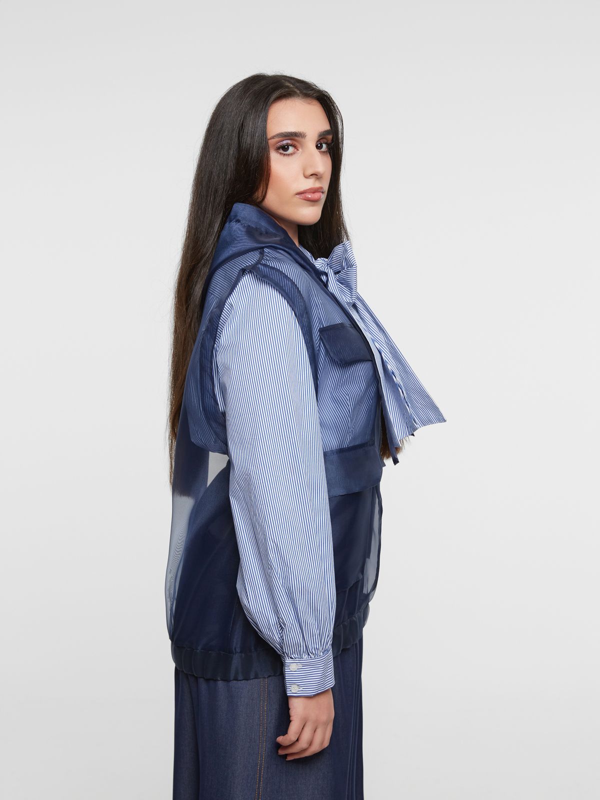 Organza hooded vest