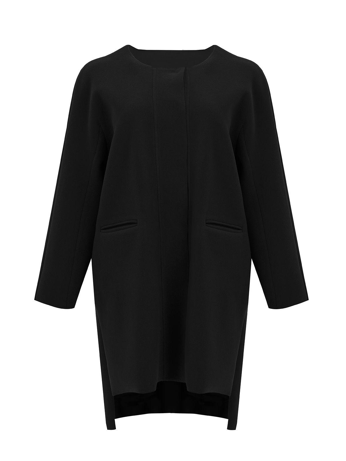 Oversized coat with button-up closure