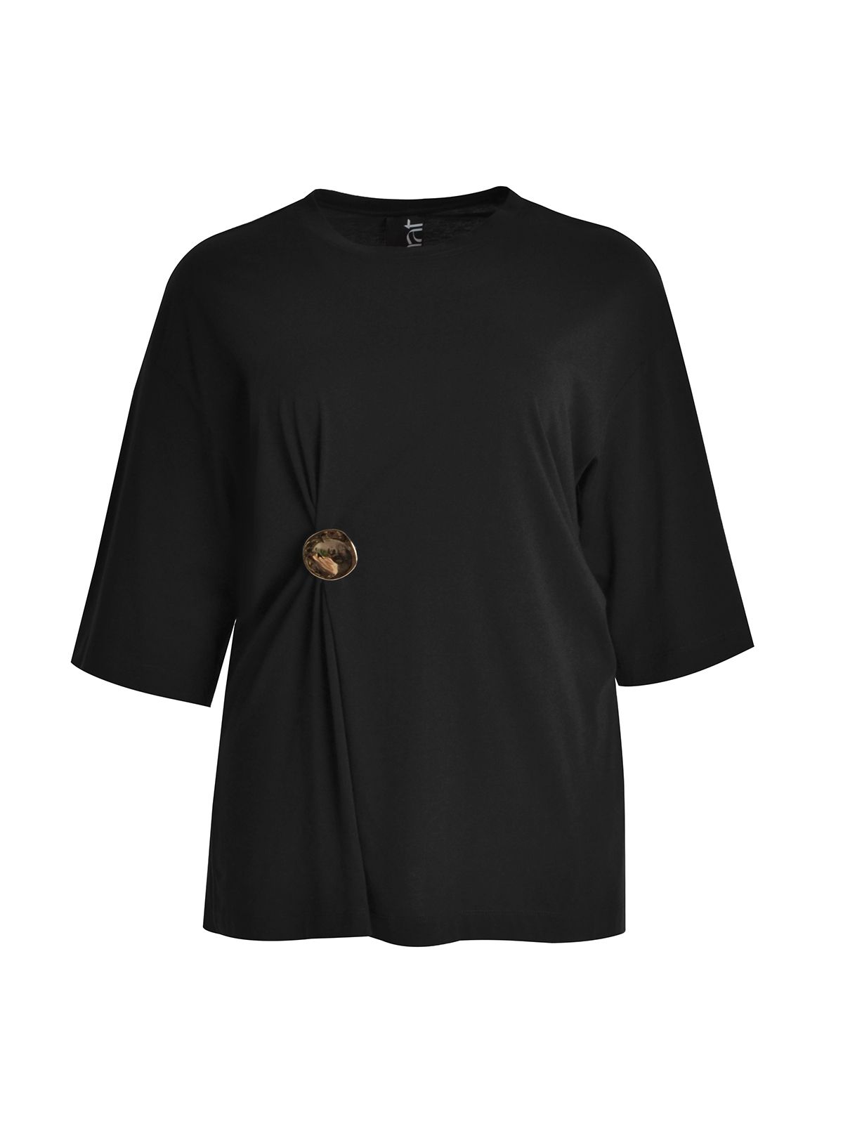 Oversized cotton t-shirt with clip detail