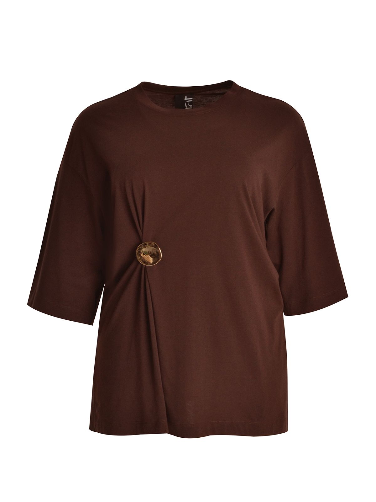 Oversized cotton t-shirt with clip detail