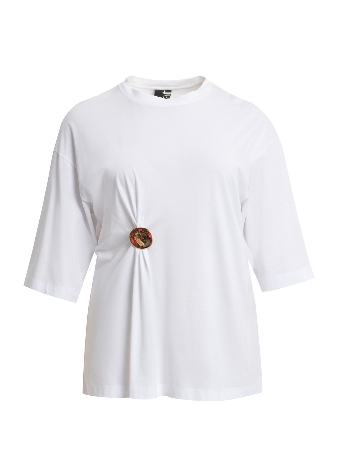 Oversized cotton t-shirt with clip detail