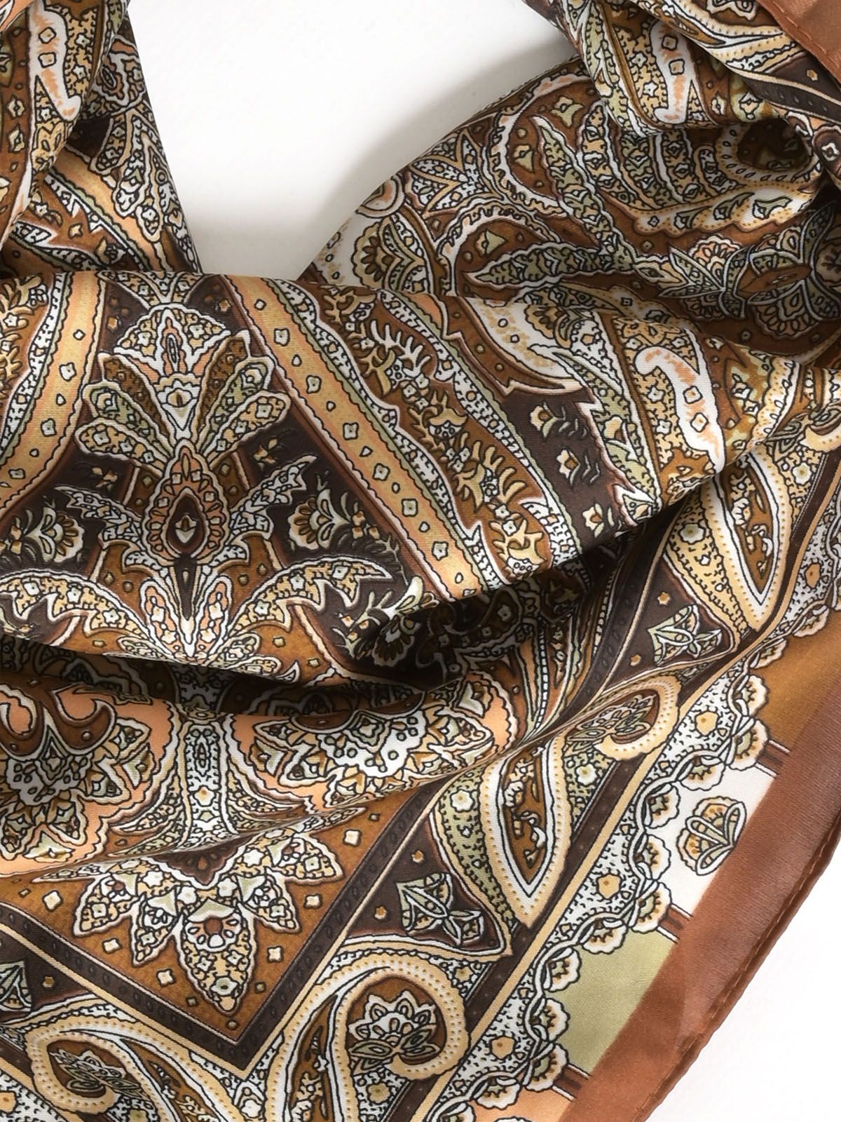 Paisley printed satin scarf