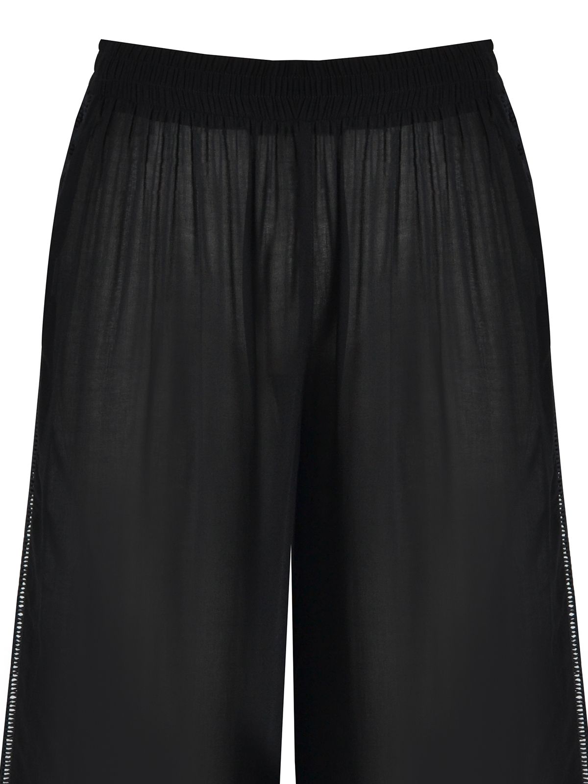 Viscose wide-leg pants with lace side detail