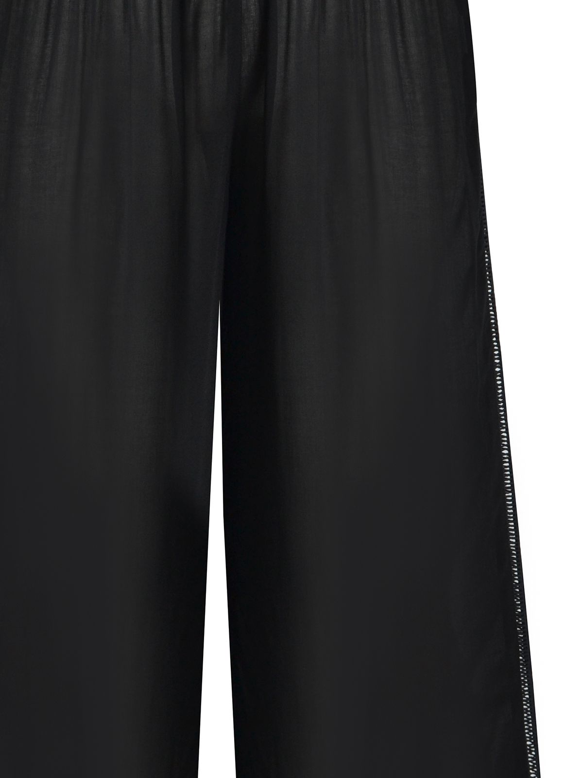 Viscose wide-leg pants with lace side detail