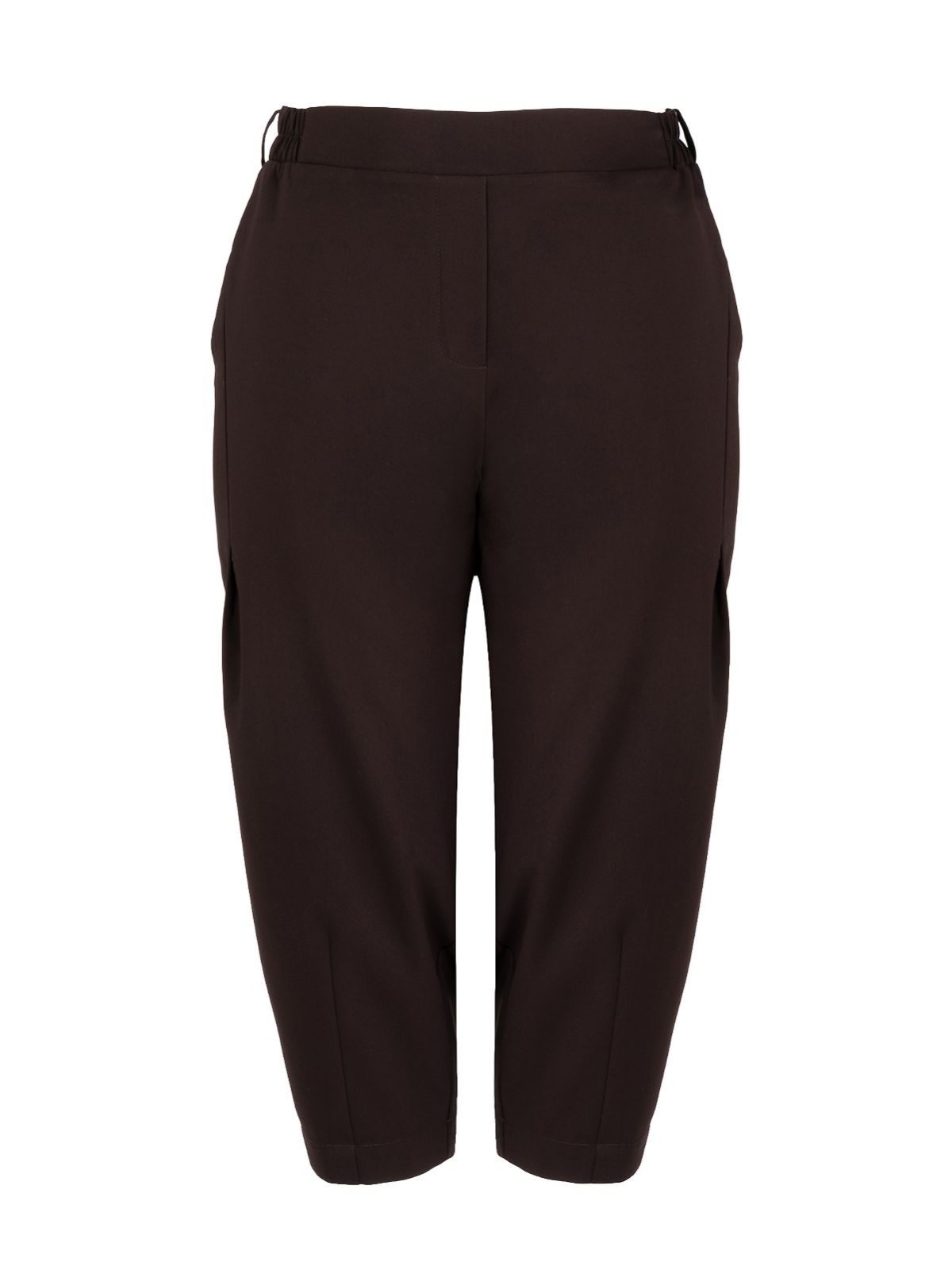 Carrot-fit trousers with elastic waistband