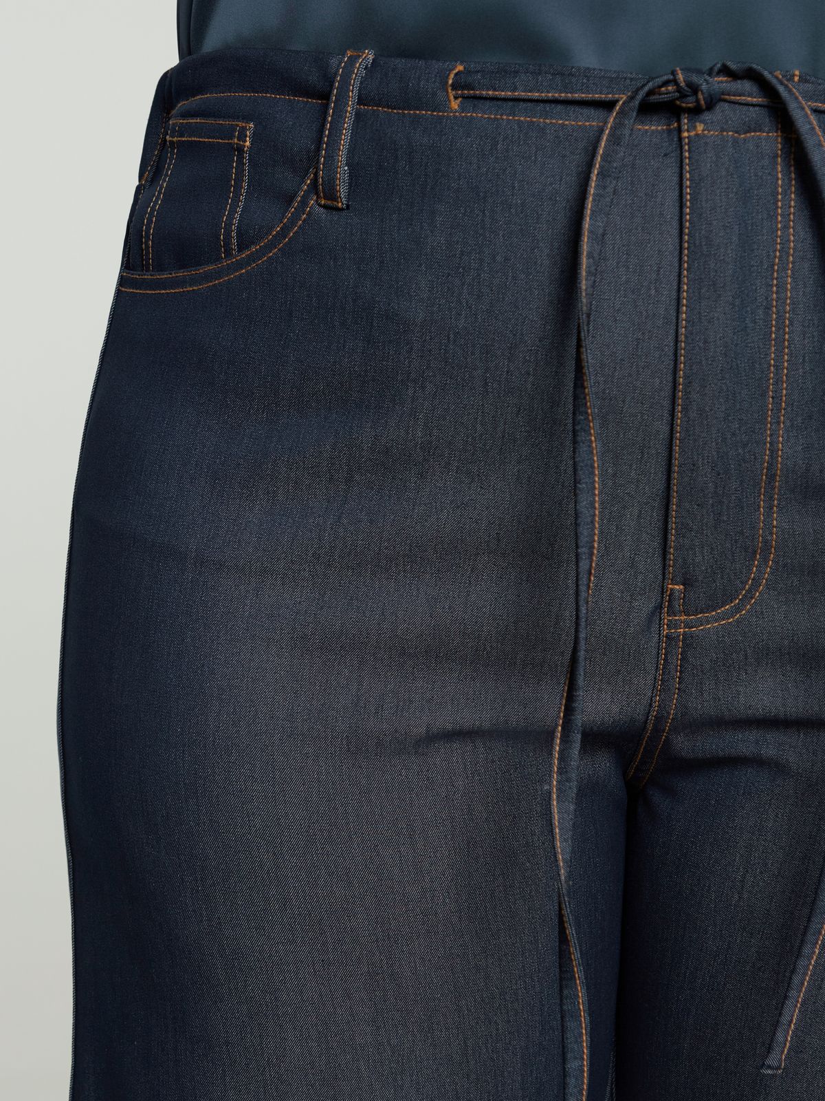Denim wide-leg pants