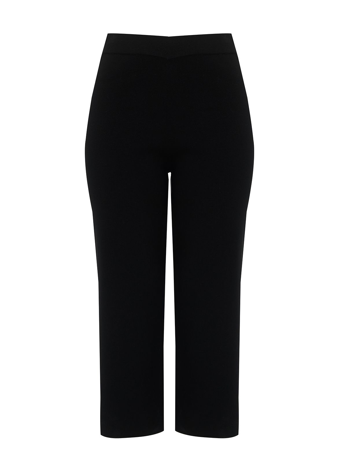 Mat Fashion Πλεκτή cropped παντελόνα Μαυρο