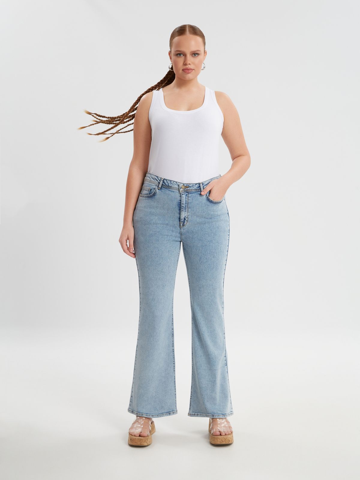 Light blue flare jeans