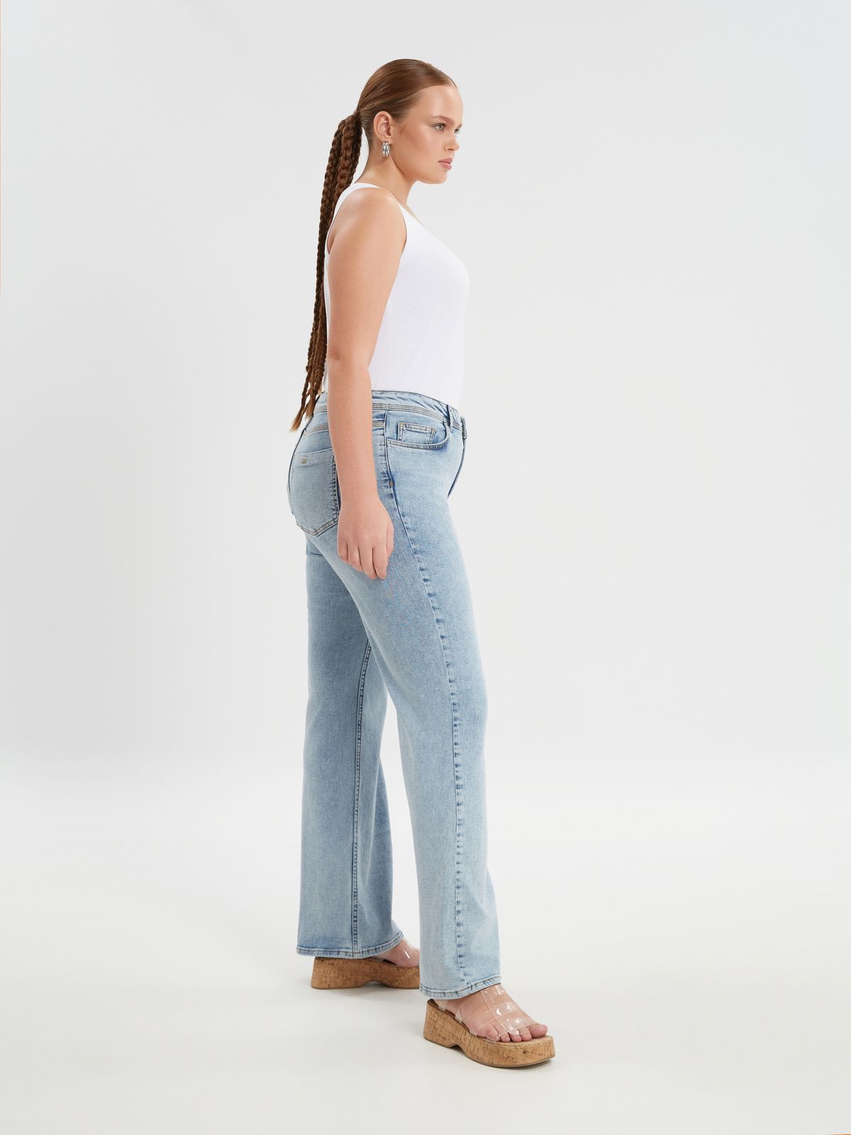 Light blue flare jeans