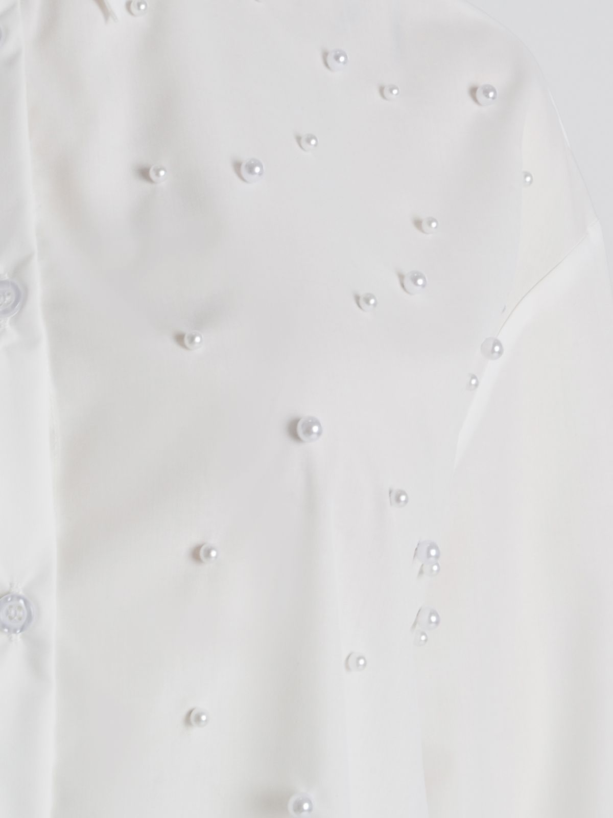 Pearl-embellished cotton blend shirt