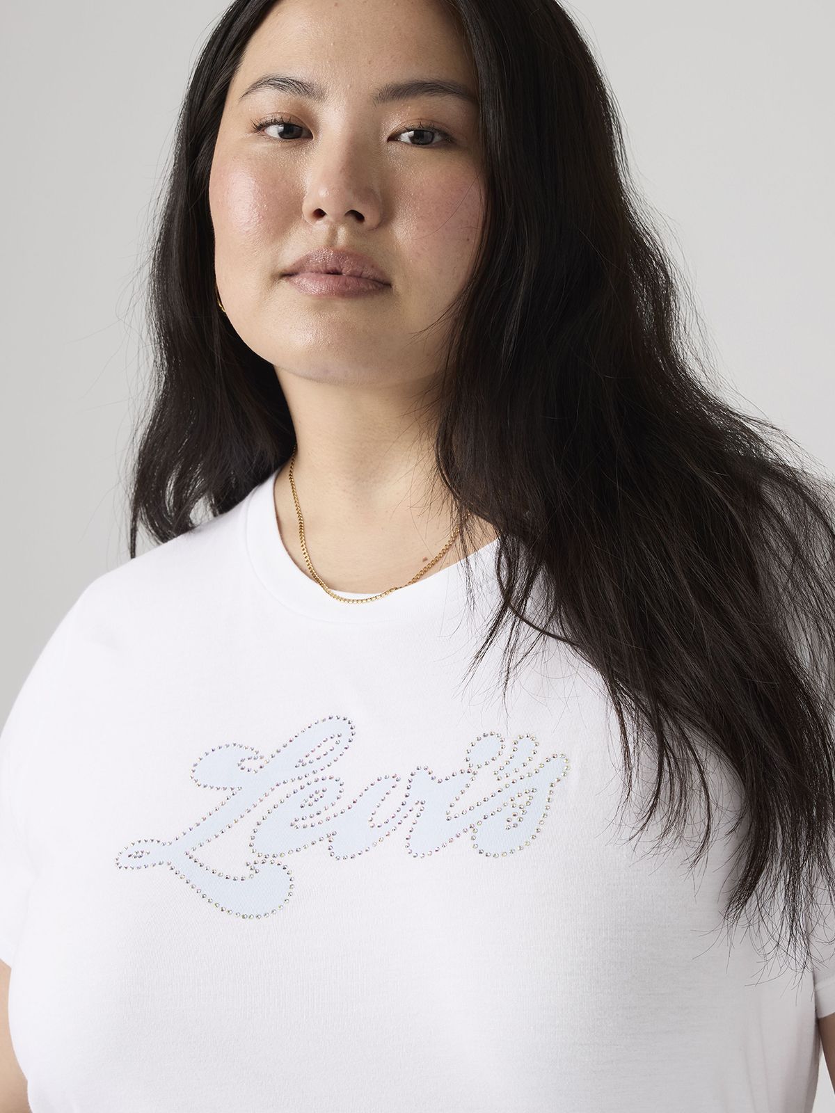 The Perfect Tee Rhinestone Sporty Bright White