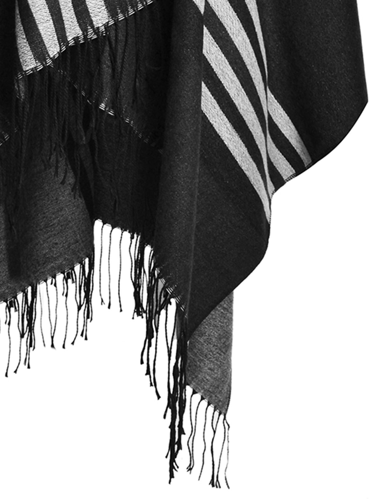 Plaid fringe cape