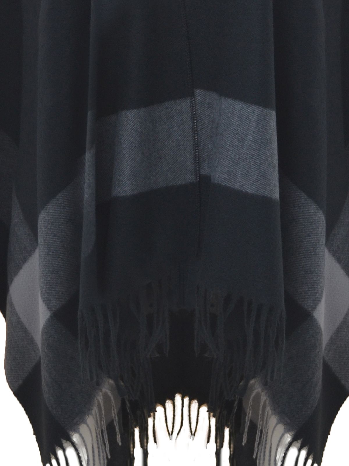 Black plaid fringe cape