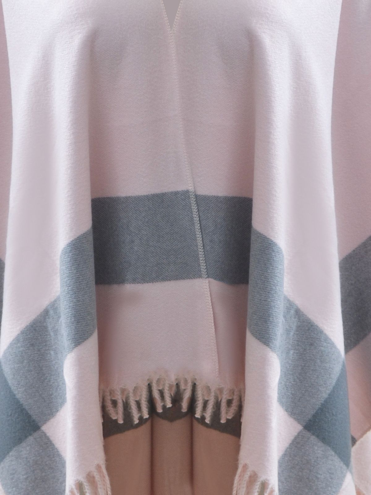 Pink plaid fringe cape