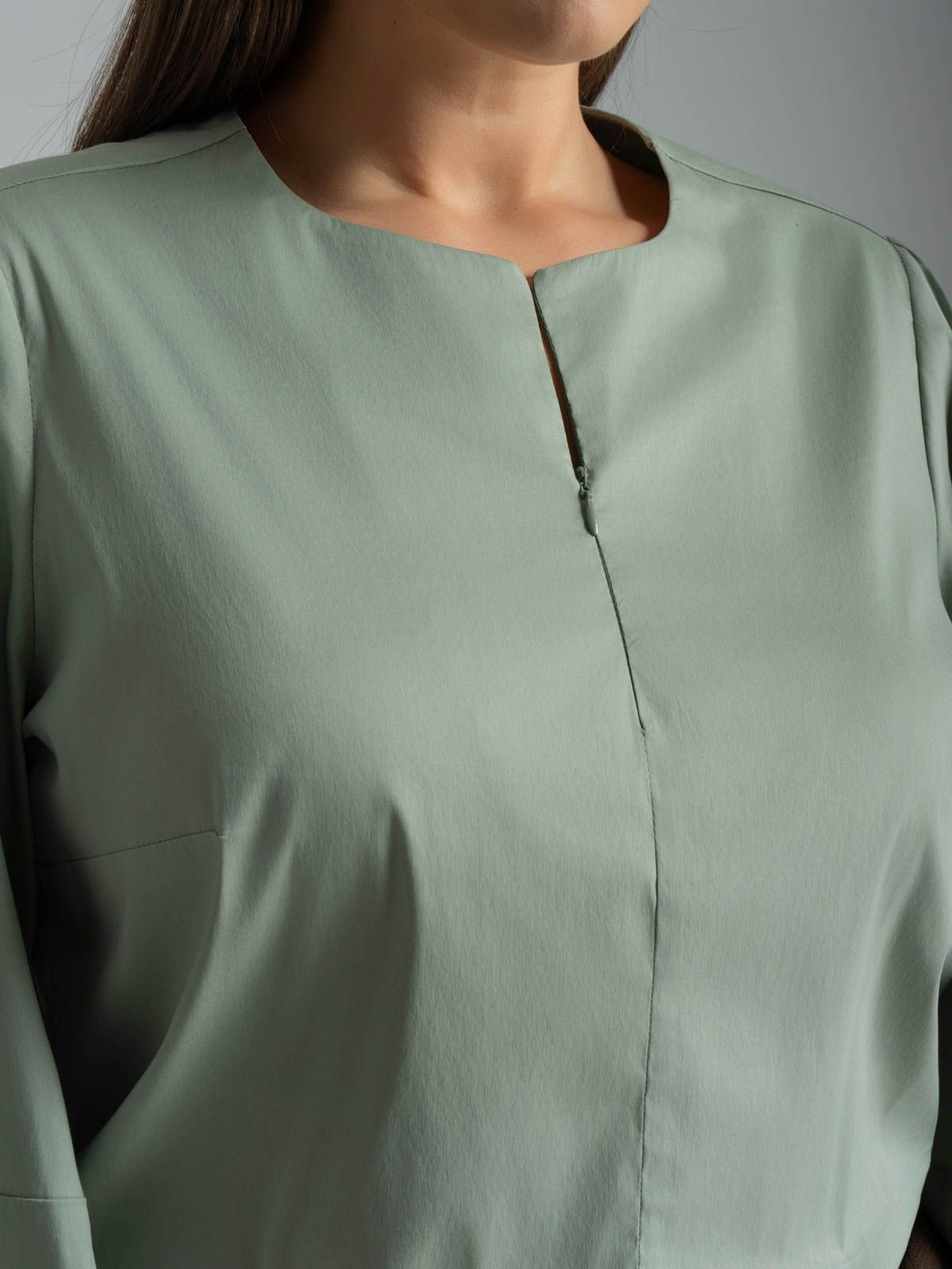 Poplin blouse with balloon sleeves