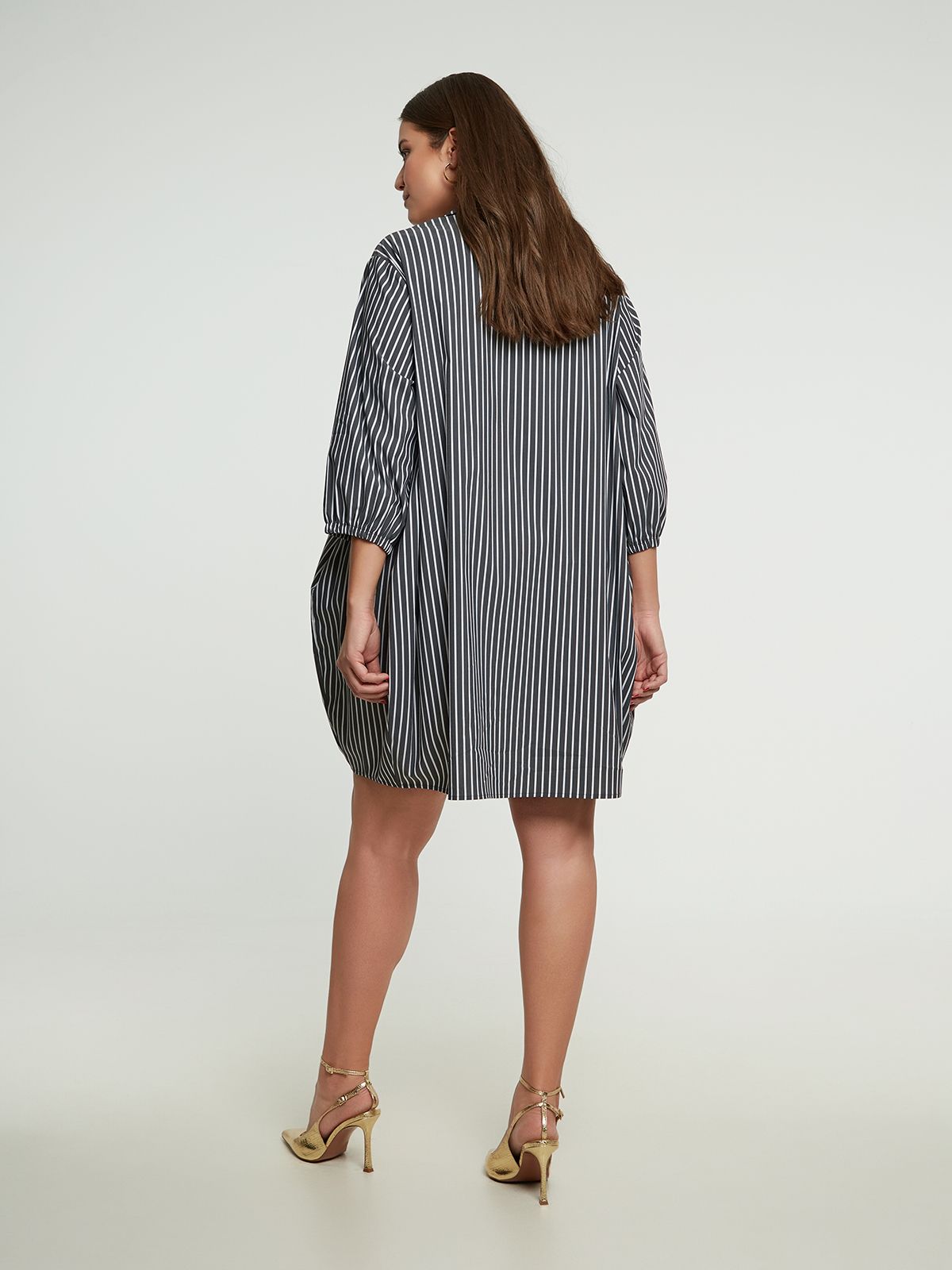 Poplin shirt-dress in stripe print
