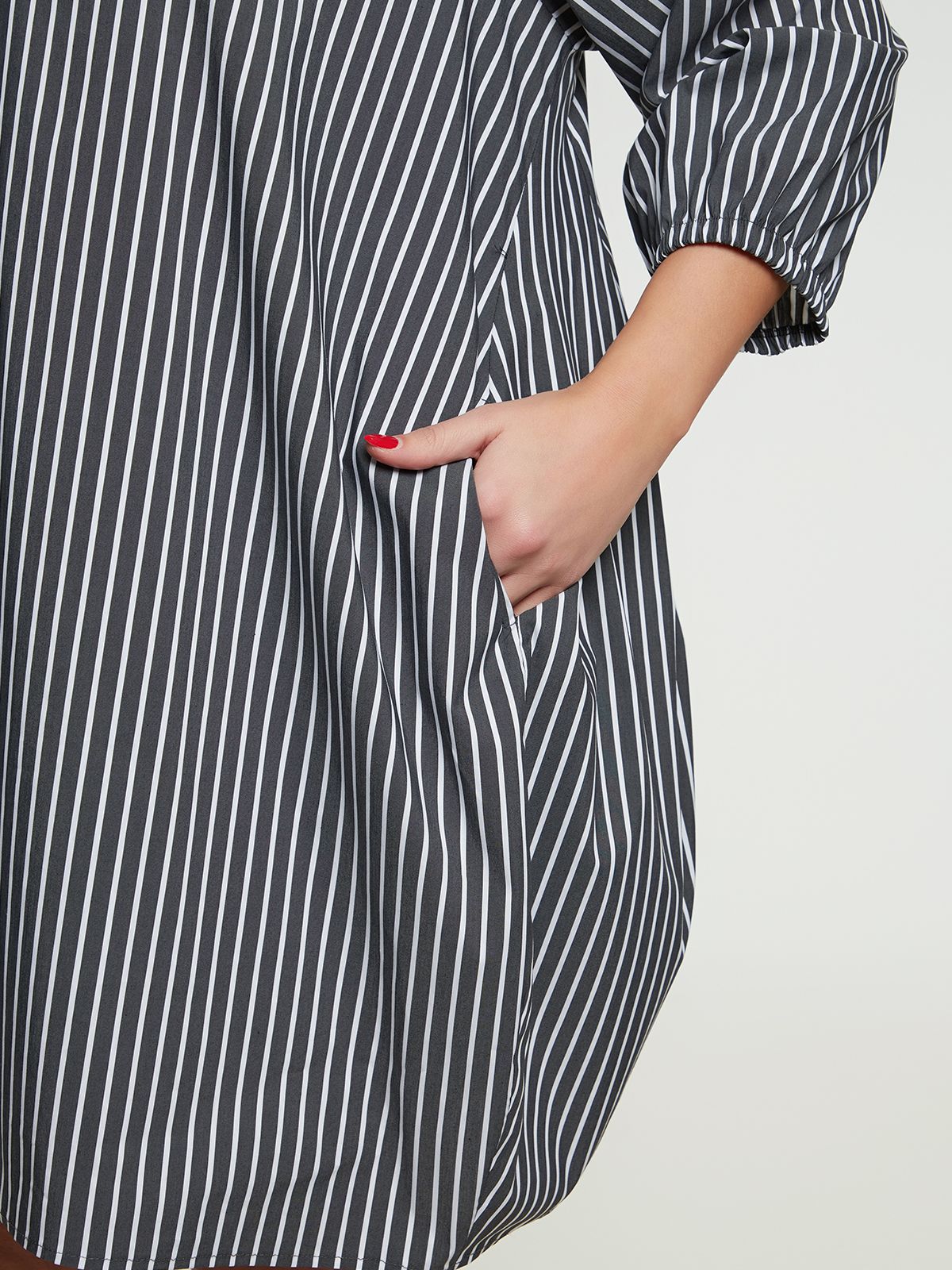 Poplin shirt-dress in stripe print