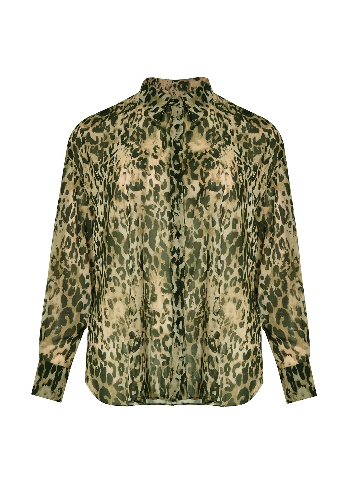 Leopard sheer oversized shirt