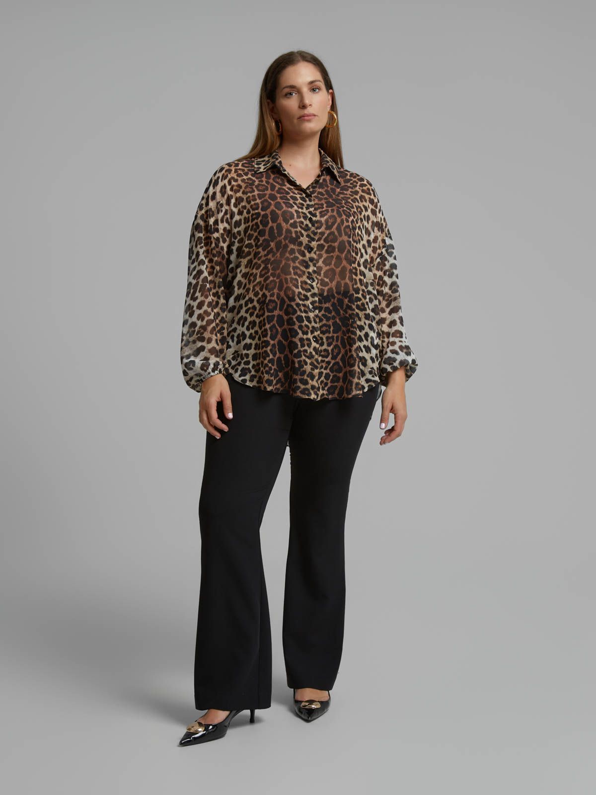 Leopard print chiffon shirt