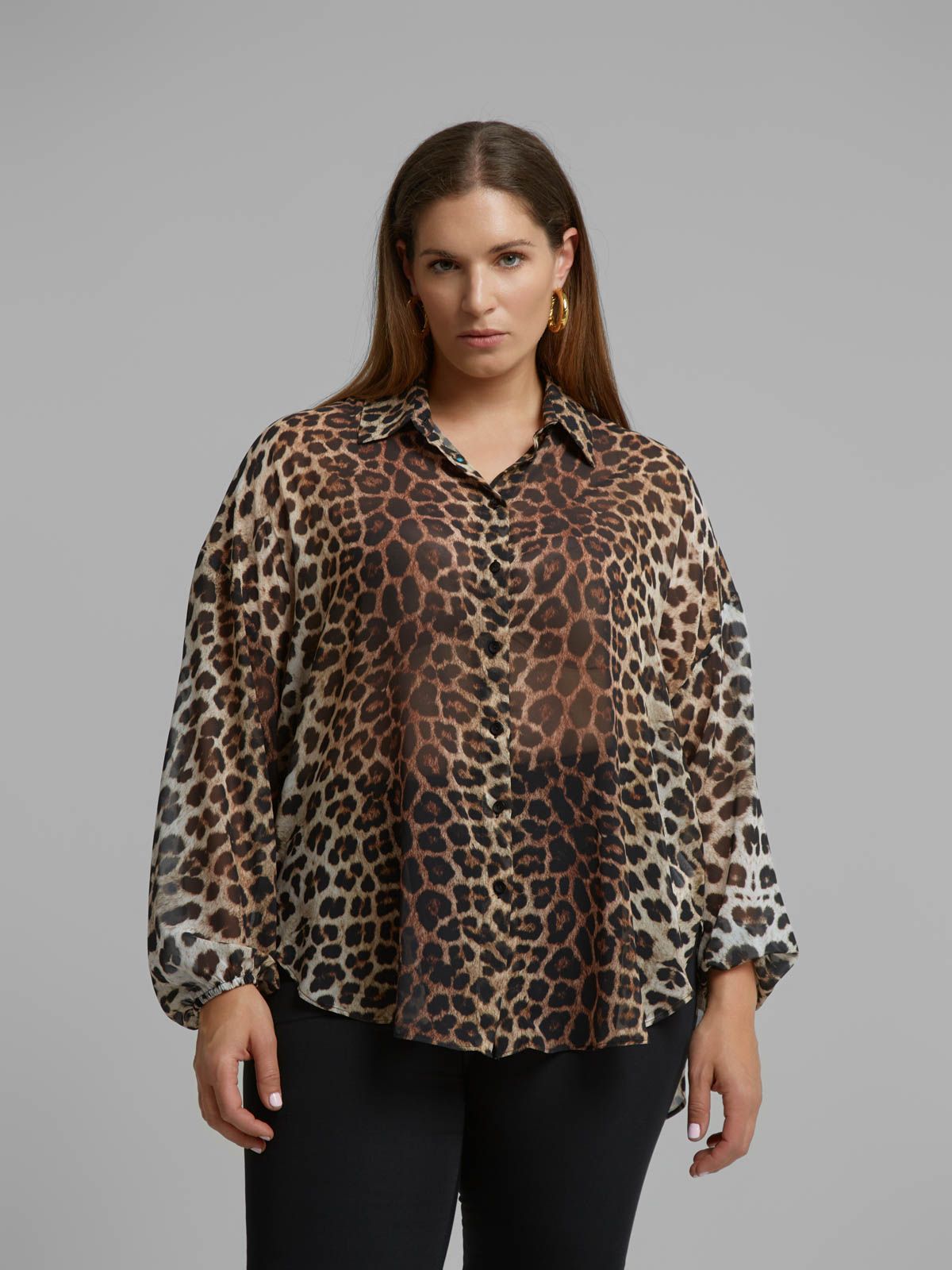 Leopard print chiffon shirt