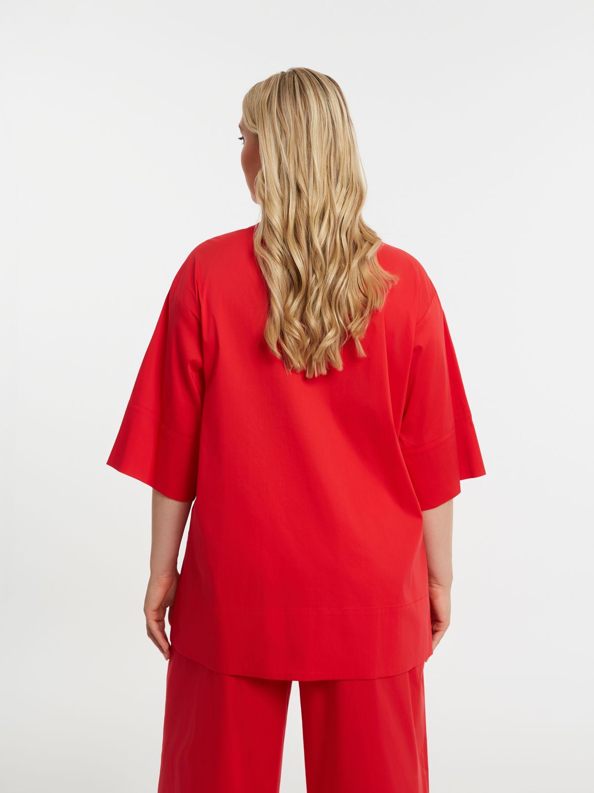 Flowy modal blend mao neck shirt