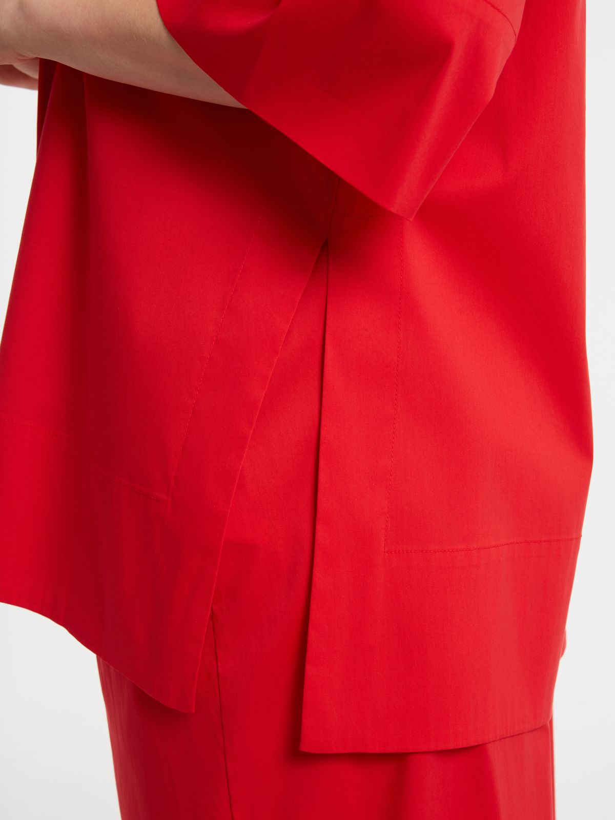 Flowy modal blend mao neck shirt