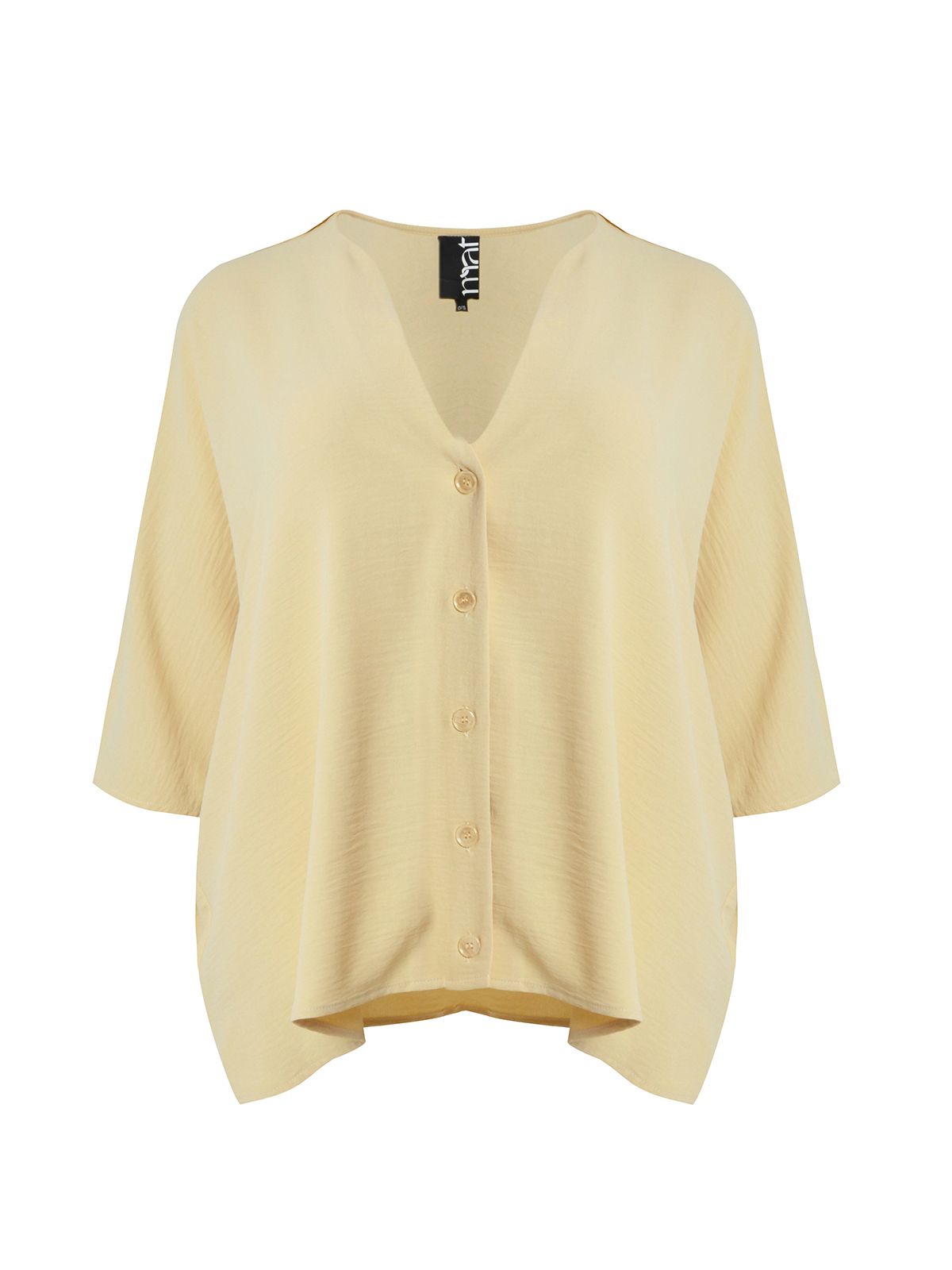 Airwashed crepe V-neck shirt