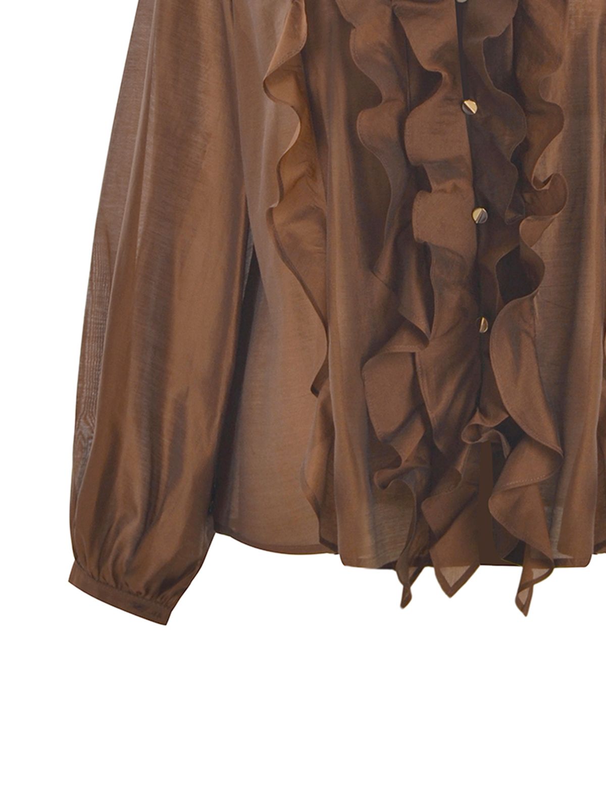 Ruffle detail shirt in lyocell blend