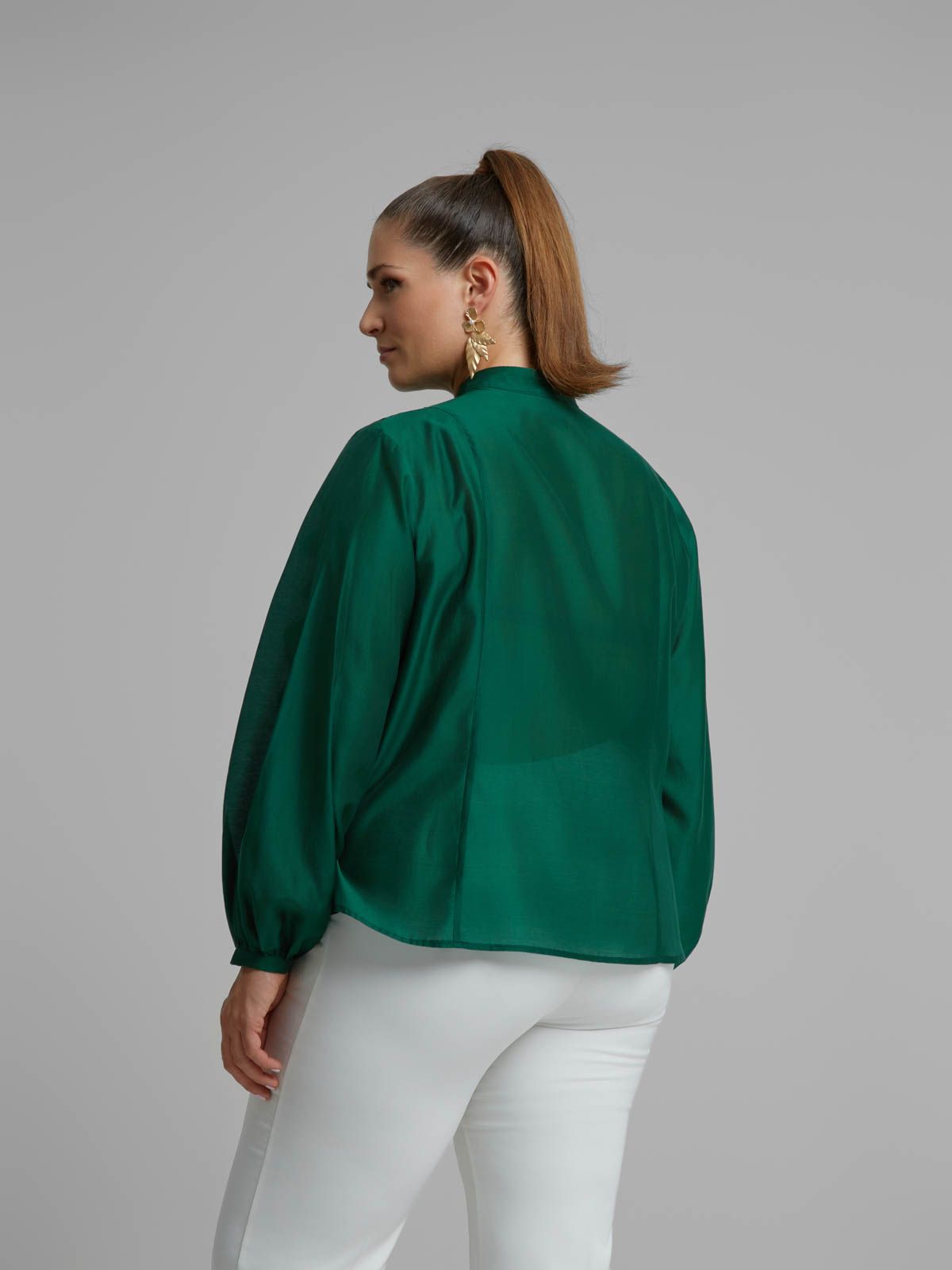 Ruffle detail shirt in lyocell blend