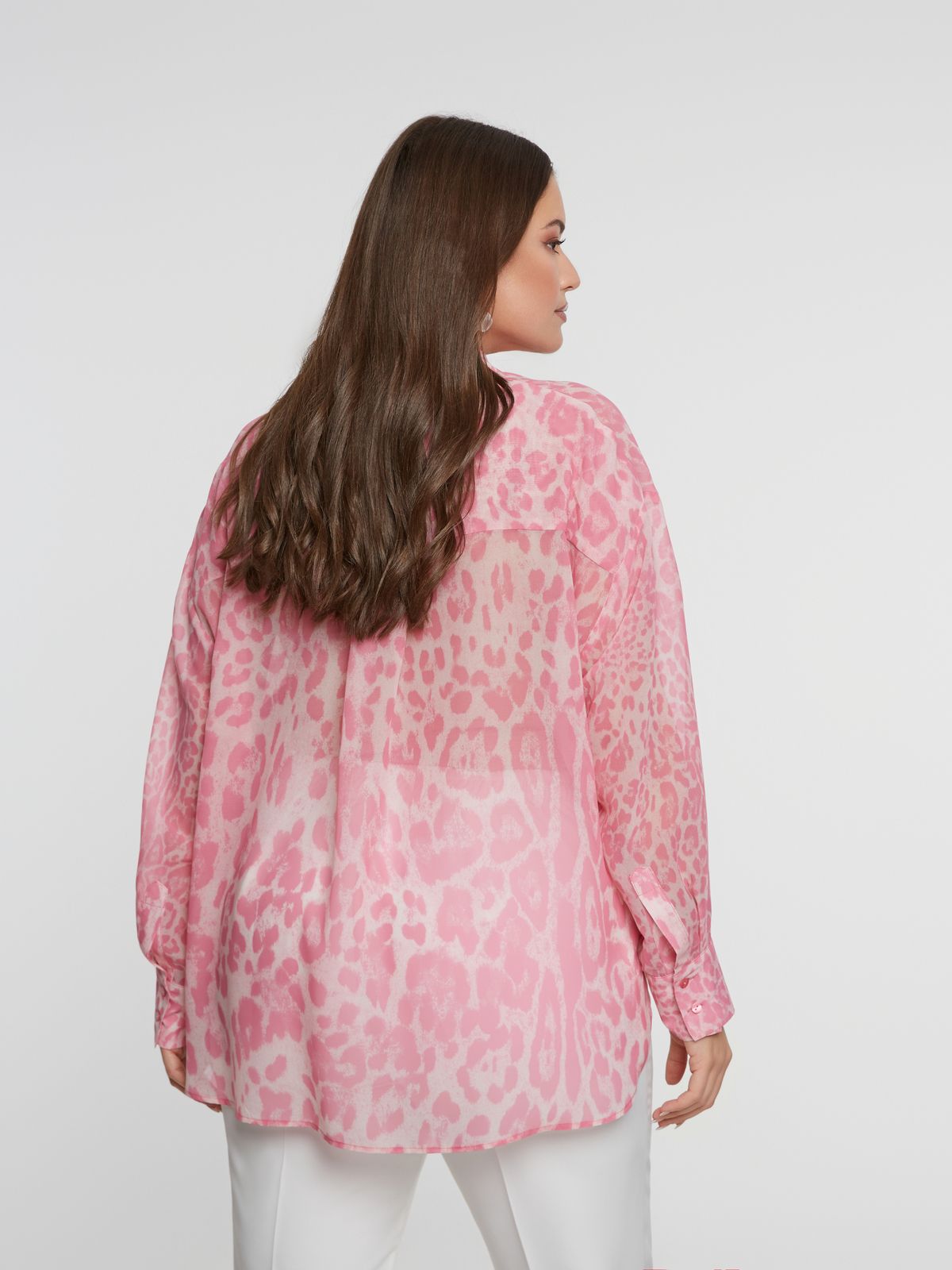 Button-up shirt in animal print