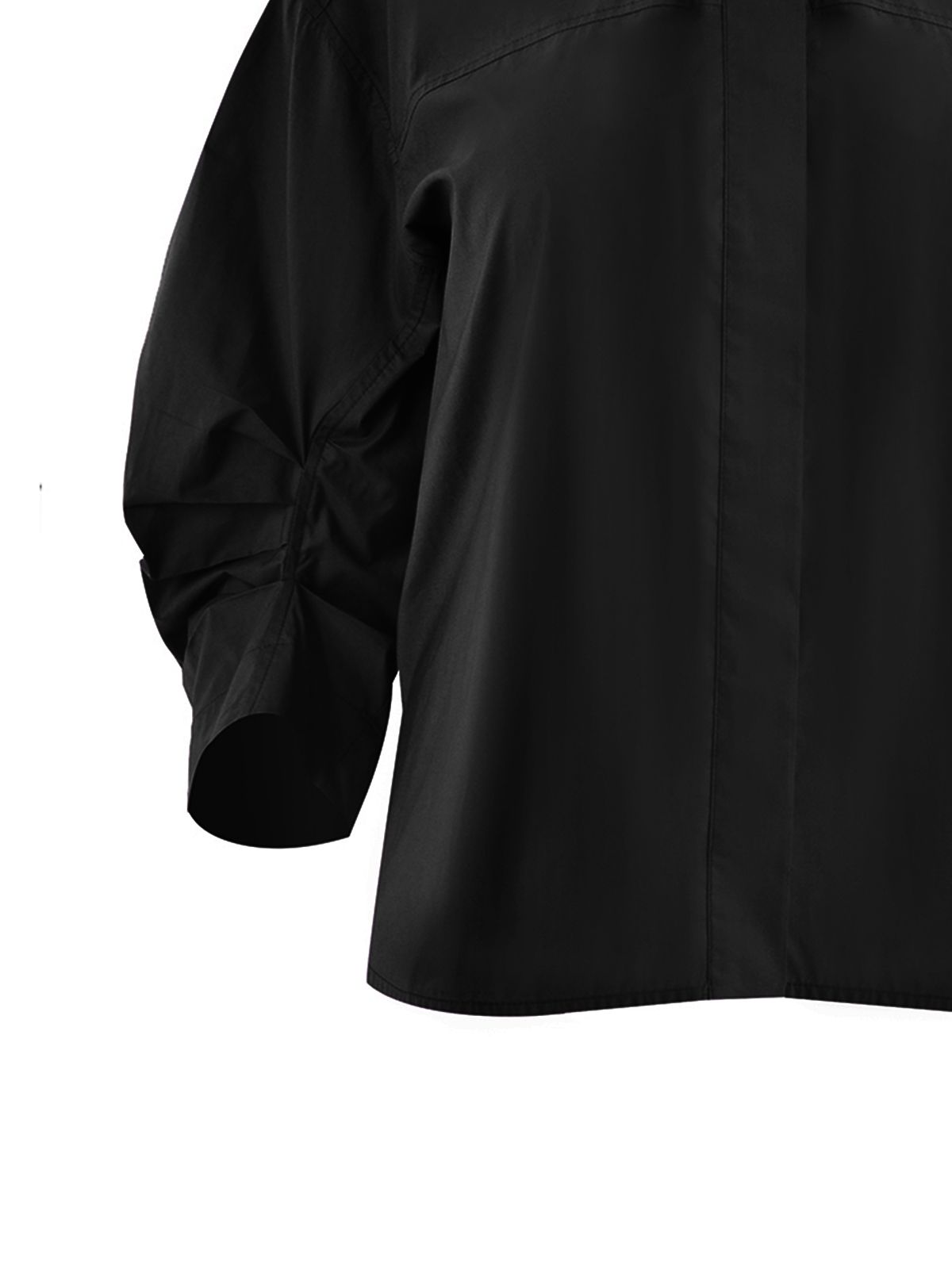 Cotton shirt with gathered sleeves
