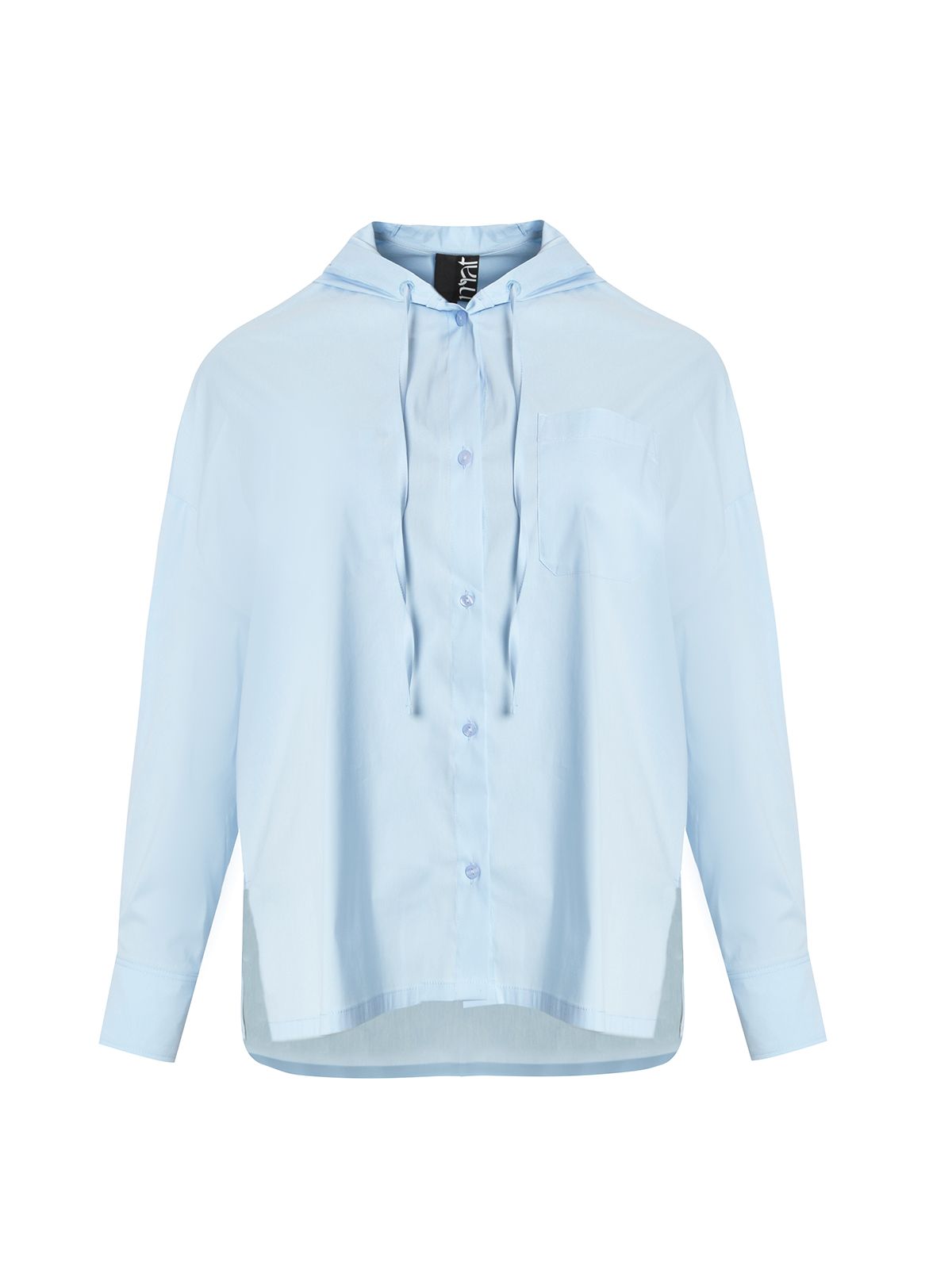 Relaxed hooded cotton shirt