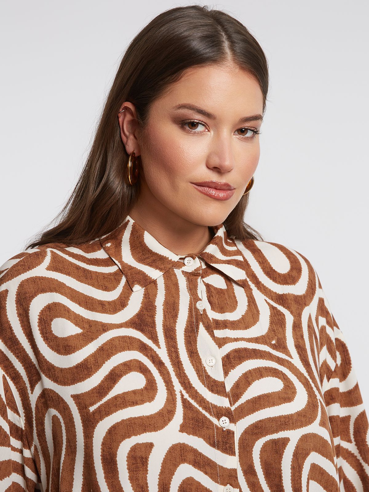 Printed short-sleeve viscose shirt