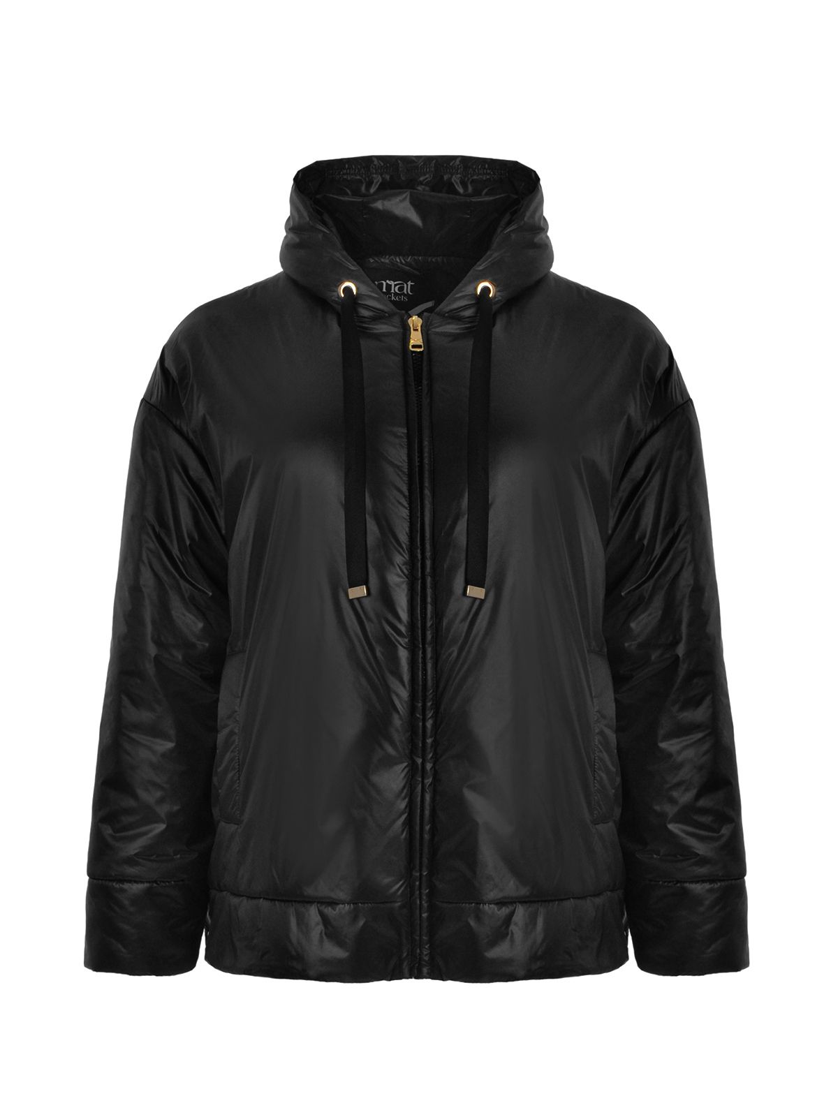 Mat Fashion Puffer jacket with detachable hood Black
