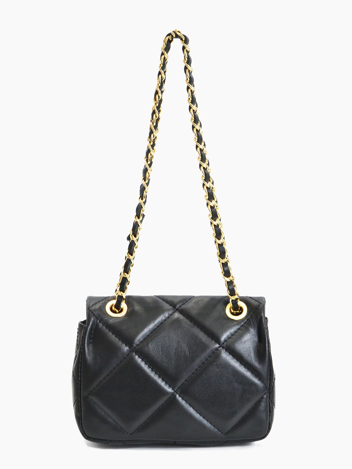 Quilted leather mini flap bag