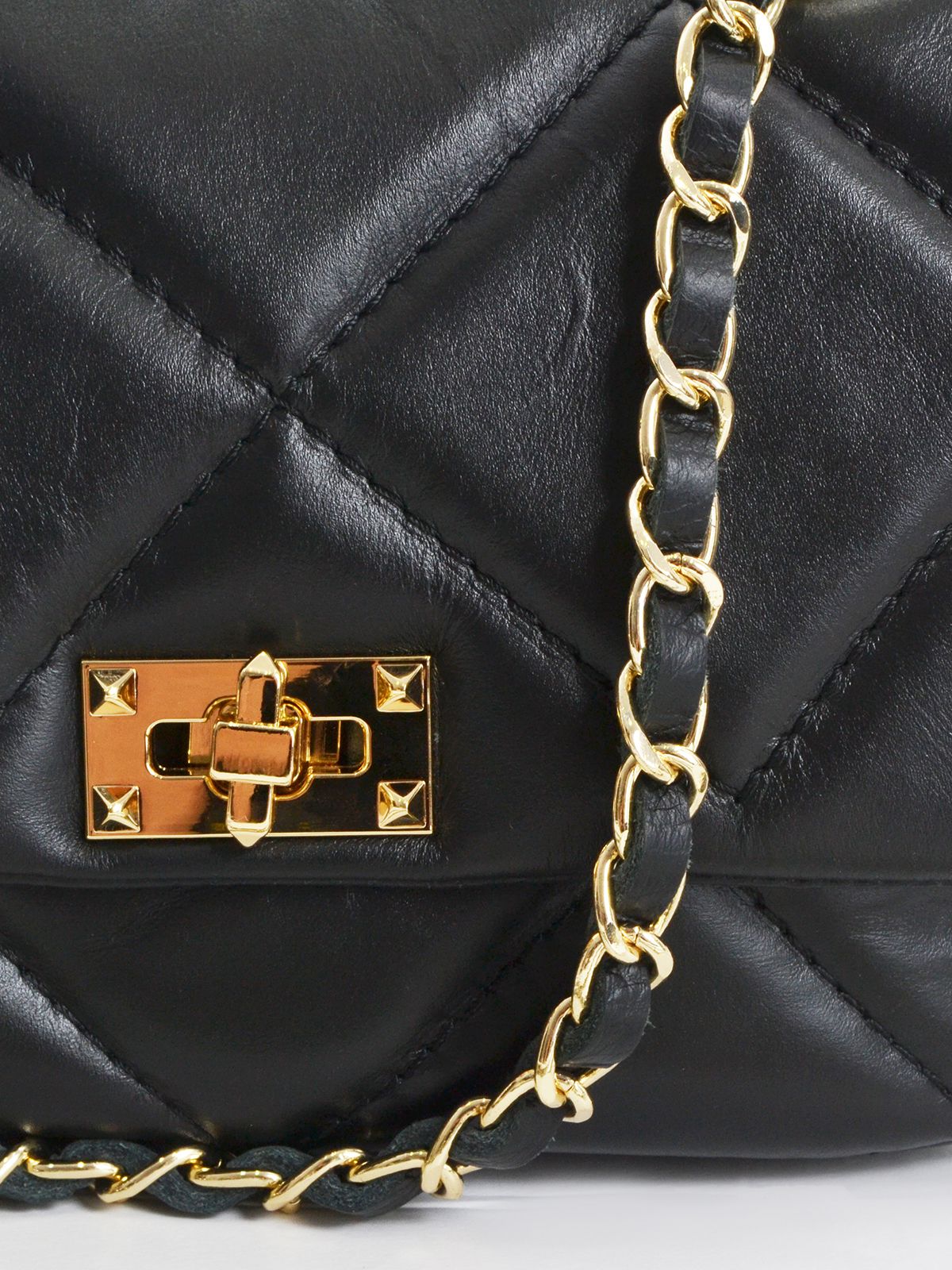 Quilted leather mini flap bag